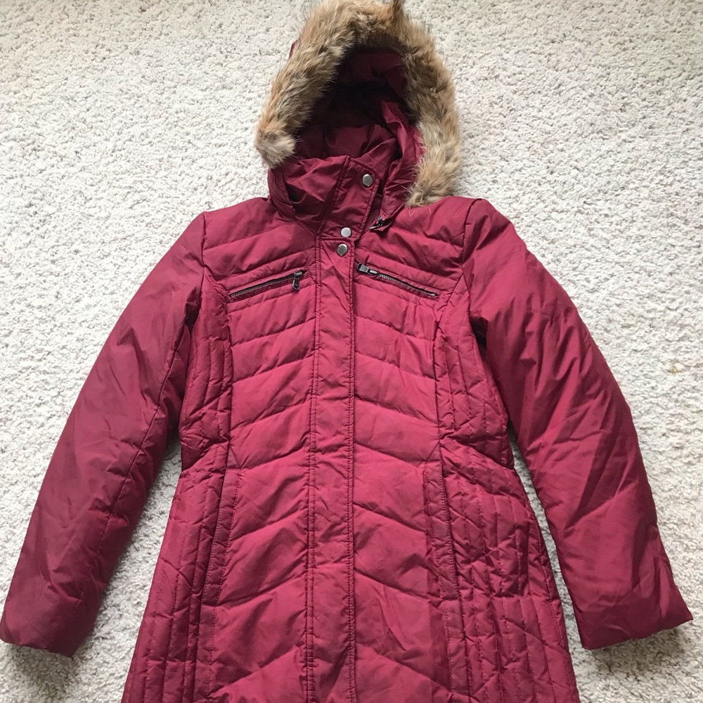 Marc New York Zipped Winter Coat Cherry Size Small
